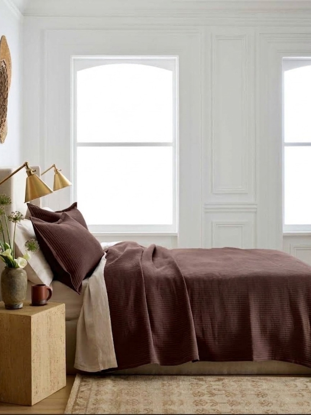 NWT Quince Organic Ribbed Cotton Coverlet, Twin, Espreeso - Picture 2 of 8